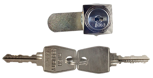 Замок почтовый НС-20х90 прямой ригель металлический ключ